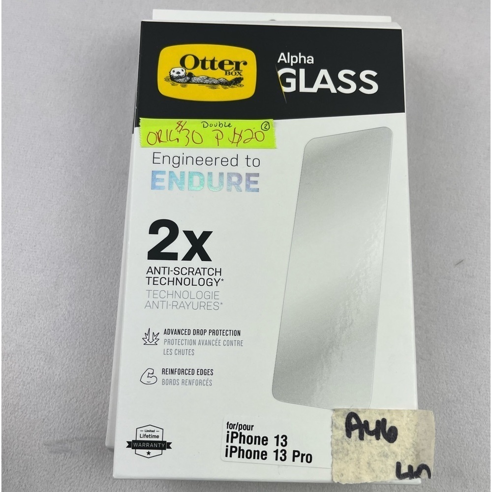 NIB OtterBox Alpha glass screen protector Iphone 13, Iphone 13pro
